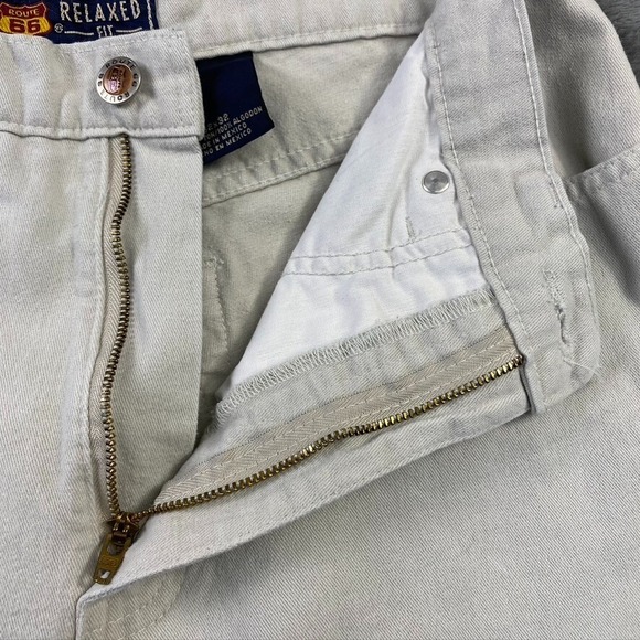 SOLD- Route 66 Jeans Mens 32x32 Ivory Denim Relaxed Straight Fit Pant Vintage - Picture 9 of 16